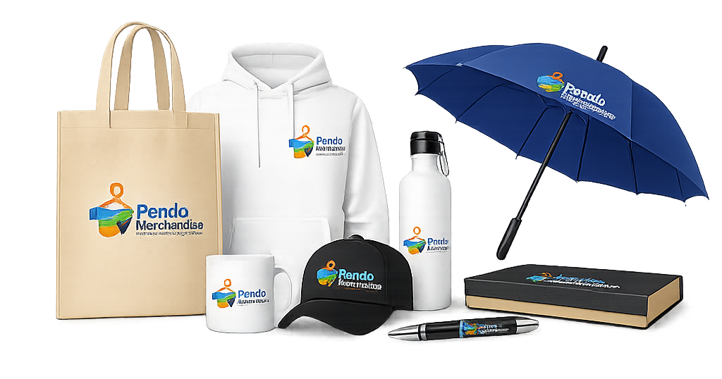 Pendo Merchandise branded product showcase